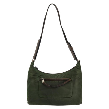 Prada PRADA Shoulder Bag Nylon Khaki Silver Authentic bs34740