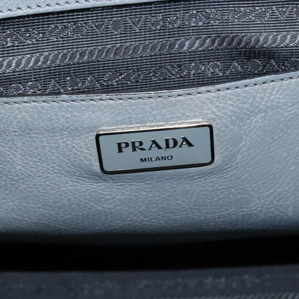 Prada PRADA Hand Bag Leather Gray Silver Authentic 149313