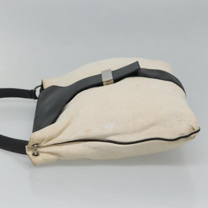 Gucci GUCCI Shoulder Bag Canvas Leather White Black Authentic ti2765