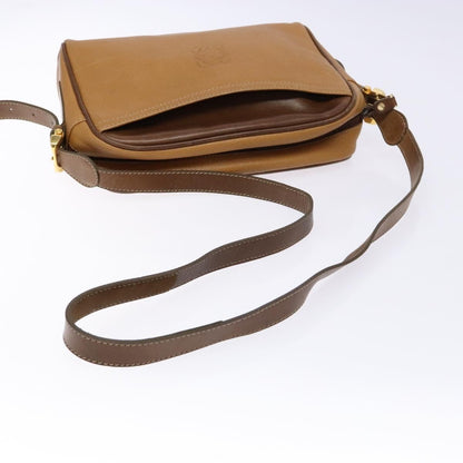 Loewe LOEWE Shoulder Bag Leather Brown Gold Authentic am8960