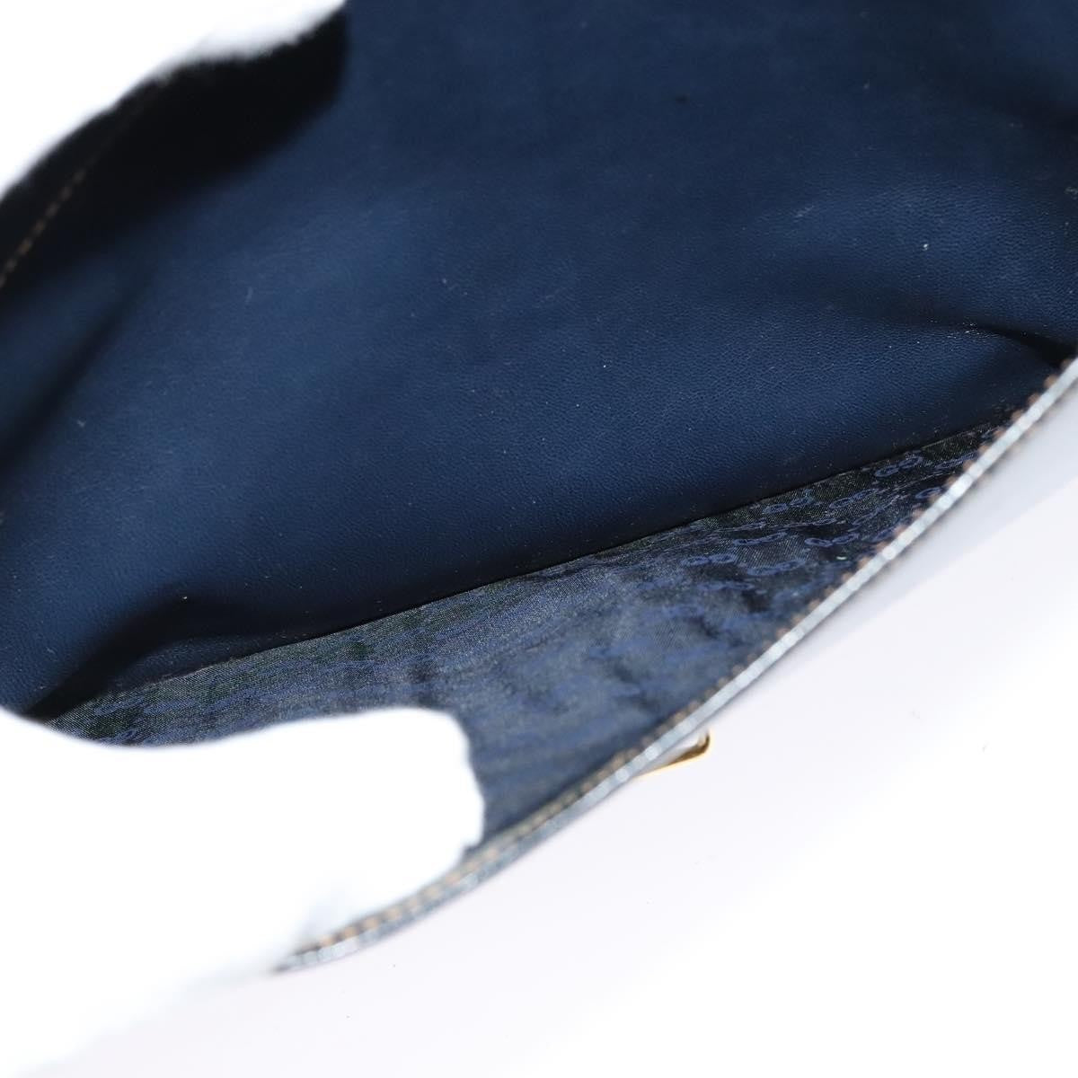 Gucci GUCCI Shoulder Bag Leather Navy Gold Authentic BD2006