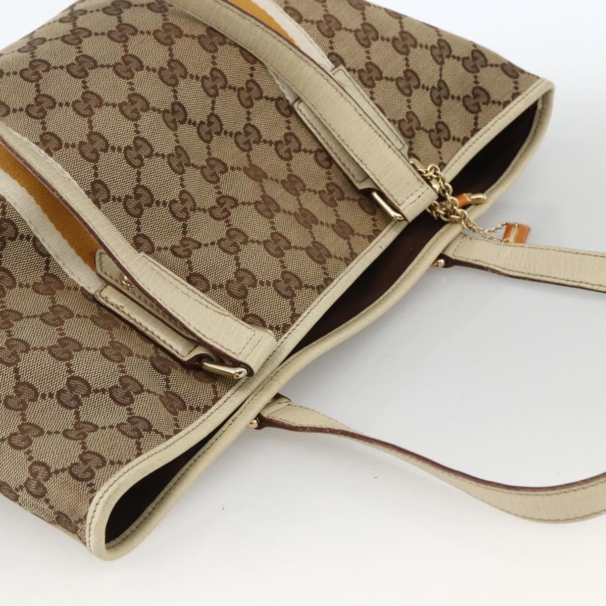 Gucci GUCCI GG Canvas Sherry Line Hand Bag Beige Gold 137396 Authentic ep13635