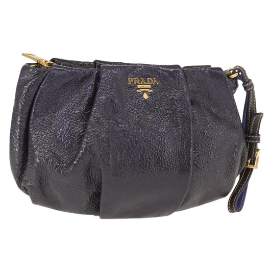 Prada PRADA Pouch Enamel Purple Gold Authentic 154899 Bag