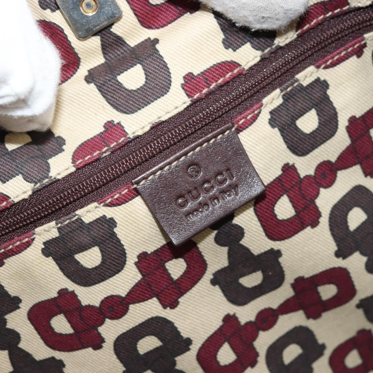 Gucci GUCCI GG Canvas Guccissima Tote Bag Leather Brown Gold 141472 Authentic 176366
