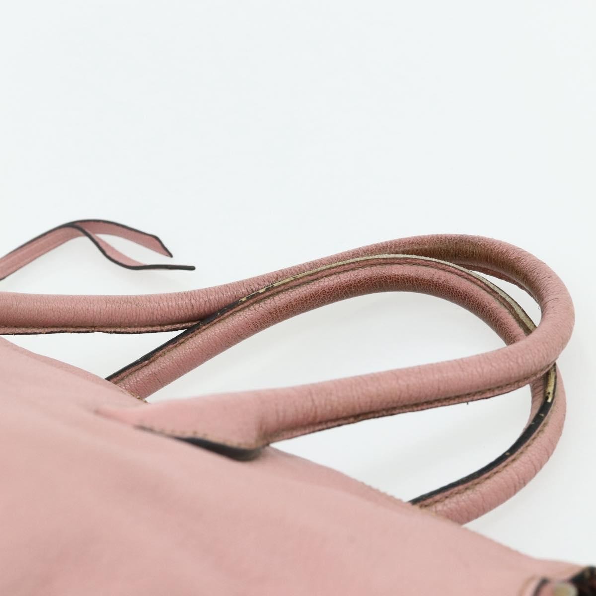 Miu Miu Miu Miu Hand Bag Leather Pink Gold Authentic 180081