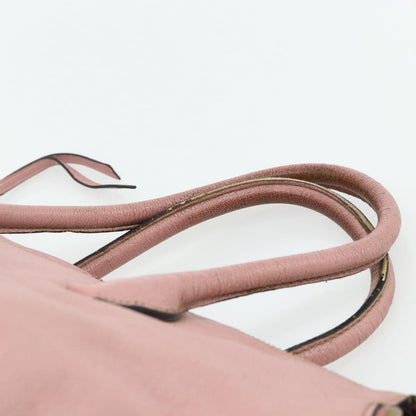 Miu Miu Miu Miu Hand Bag Leather Pink Gold Authentic 180081