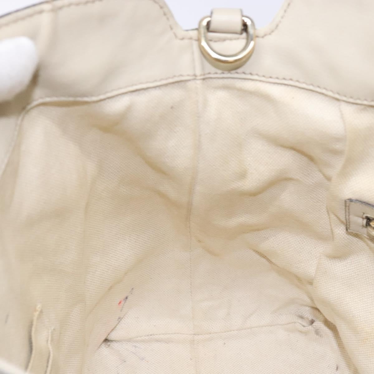 Gucci GUCCI GG Canvas Guccissima Hand Bag Leather White Gold 353120 Authentic bs29328