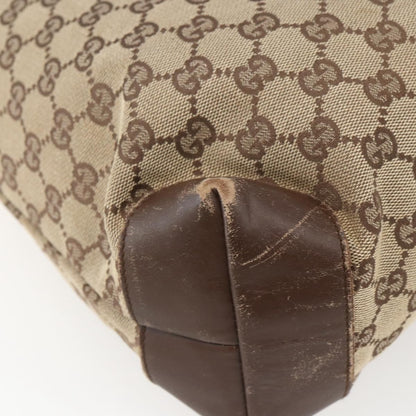 Gucci GUCCI GG Canvas Tote Bag Beige Silver 28892 Authentic 162386