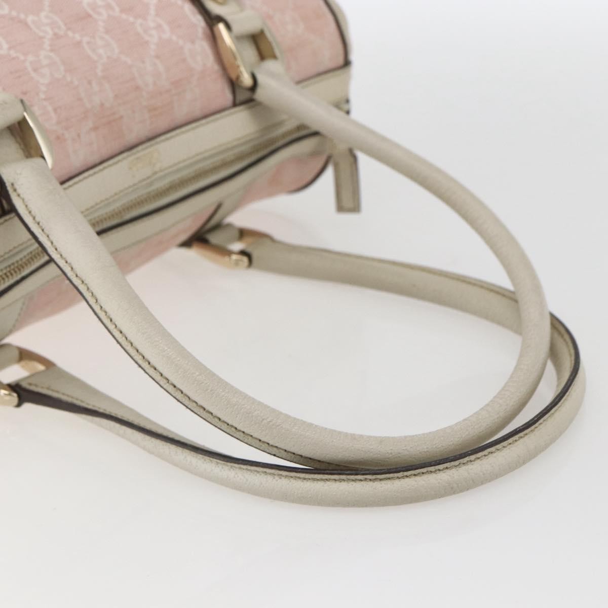 Gucci GUCCI GG Canvas Hand Bag Outlet Pink Gold 130942 Authentic 160602