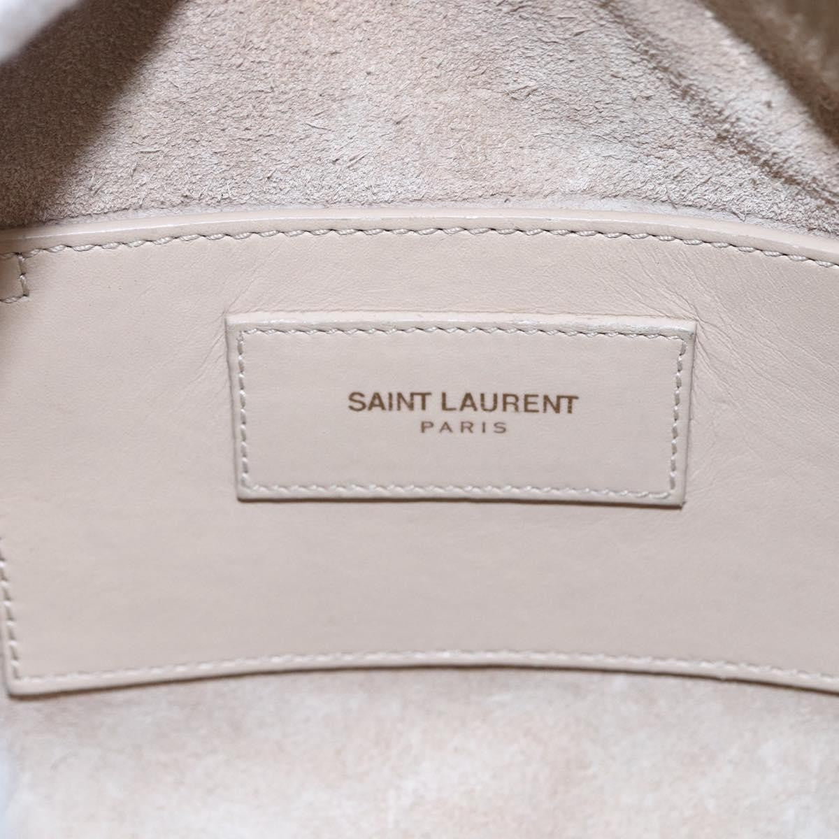 Saint Laurent SAINT LAURENT Mini Boston Bag Leather 2way Beige Gold Authentic bs30083