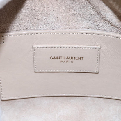 Saint Laurent SAINT LAURENT Mini Boston Bag Leather 2way Beige Gold Authentic bs30083