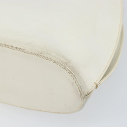Gucci GUCCI Hand Bag Leather White Silver Authentic 170514