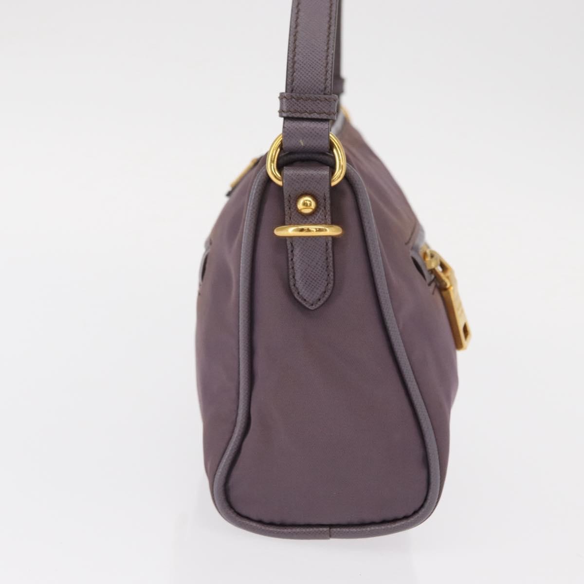 Prada PRADA Shoulder Bag Nylon Gold Purple Authentic 156015