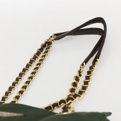 Prada PRADA Chain Shoulder Bag Nylon Green Gold Authentic 159258