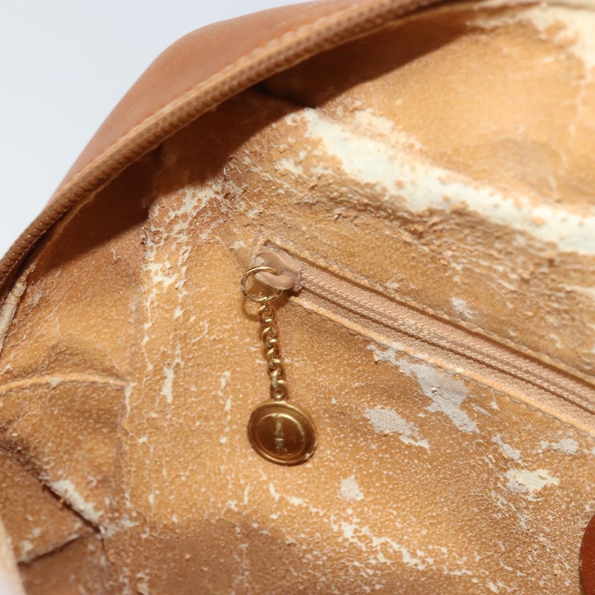 Gucci GUCCI Hand Bag Leather Brown Gold Authentic ep13246