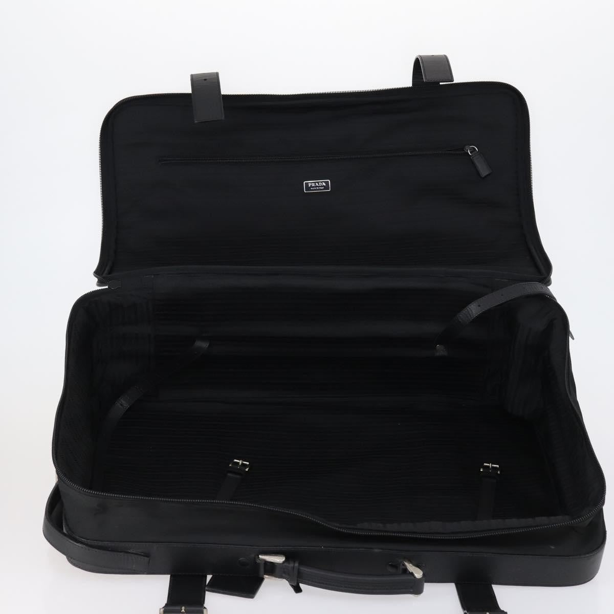 Prada PRADA Trunk Nylon Black Silver Authentic am9650 Bag