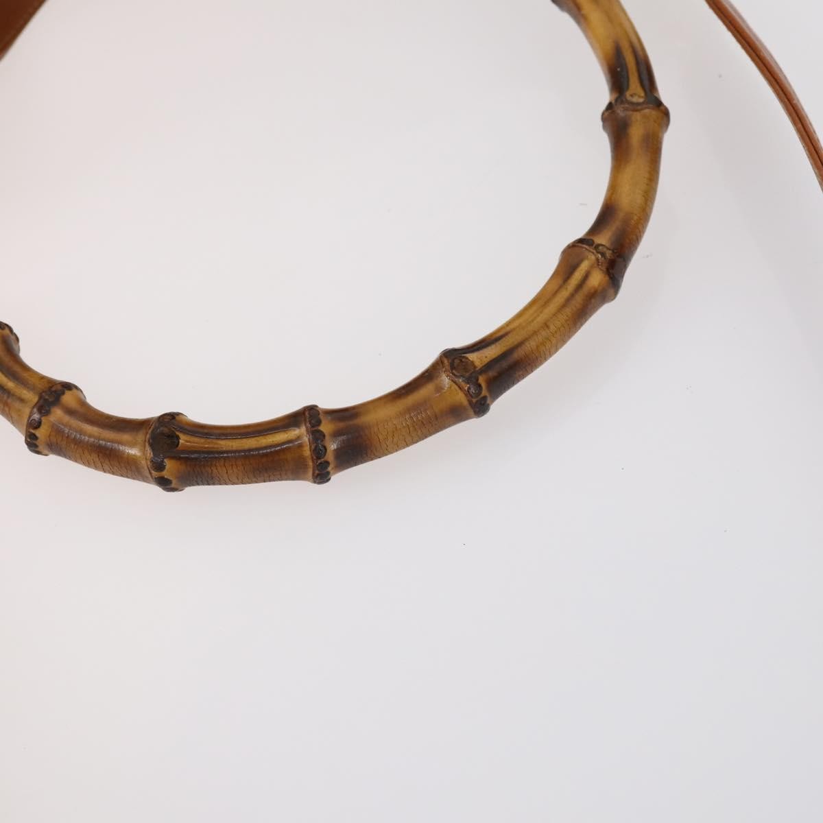 Gucci GUCCI Bamboo Shoulder Bag Leather 2way Brown Gold 001 2852 1577 0 Authentic ep12095