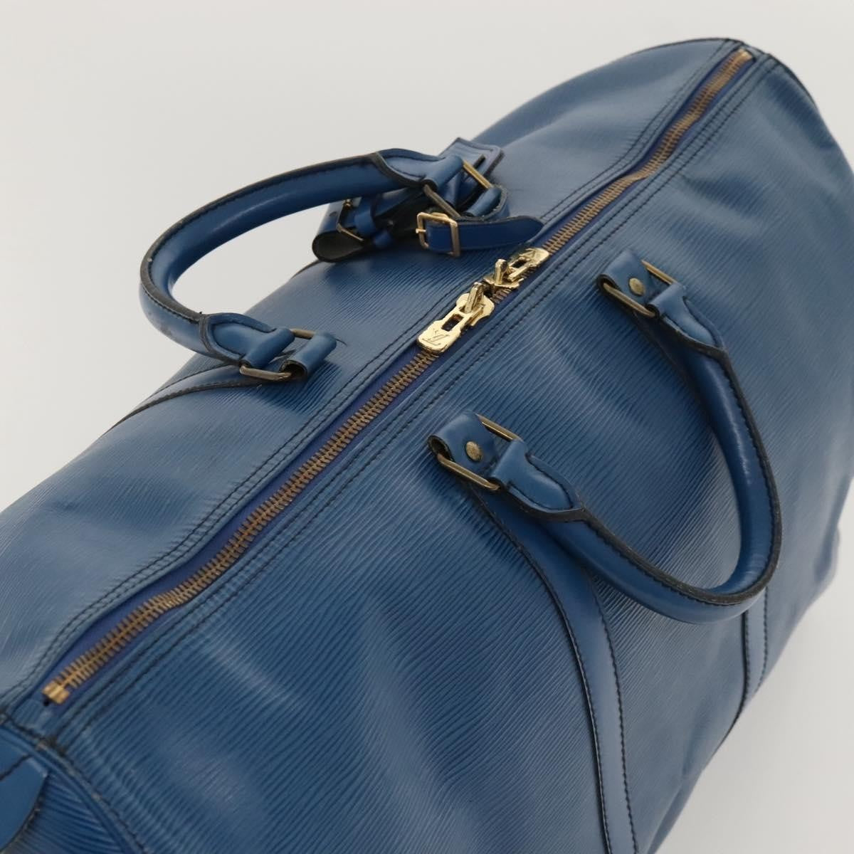 Louis Vuitton LOUIS VUITTON Epi Keepall 55 Boston Bag Toledo Blue M42955 LV Authentic EC290
