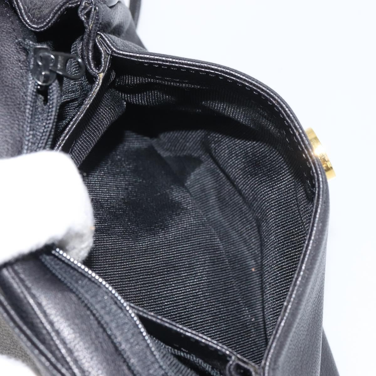 Givenchy GIVENCHY Shoulder Bag Leather Black Gold Authentic bs32977