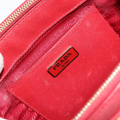 Prada PRADA Hand Bag Safiano leather 2way Red Gold Authentic 179933