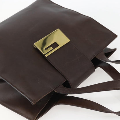 Gucci GUCCI Hand Bag Leather Brown Gold 002 0347 Authentic 151640