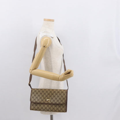 Gucci GUCCI GG Supreme Shoulder Bag PVC Beige Gold 004 115 6197 Authentic 162108