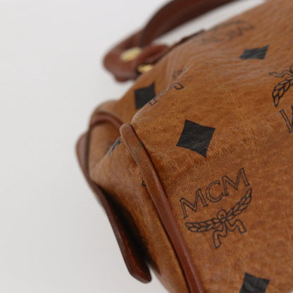 MCM MCM Logogram Vicetos Hand Bag PVC Leather Brown Gold Authentic bs31000