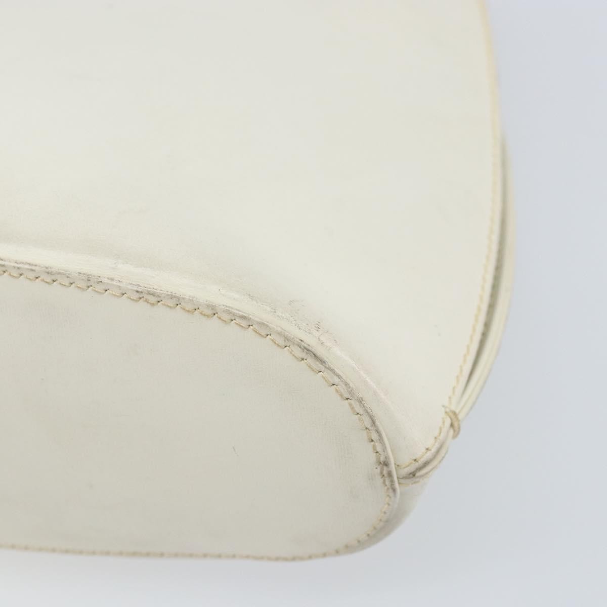 Gucci GUCCI Hand Bag Leather White Silver Authentic 170514