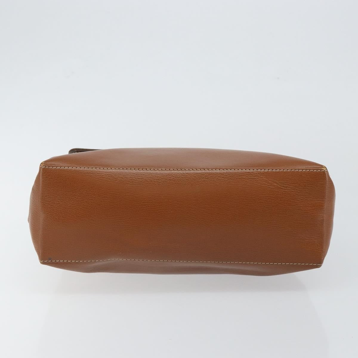 Loewe LOEWE Velazquez Hand Bag Suede Leather Brown Gold Authentic ep11077