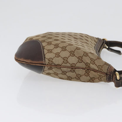 Gucci GUCCI GG Canvas Shoulder Bag Beige Gold 257072 Authentic gh1853