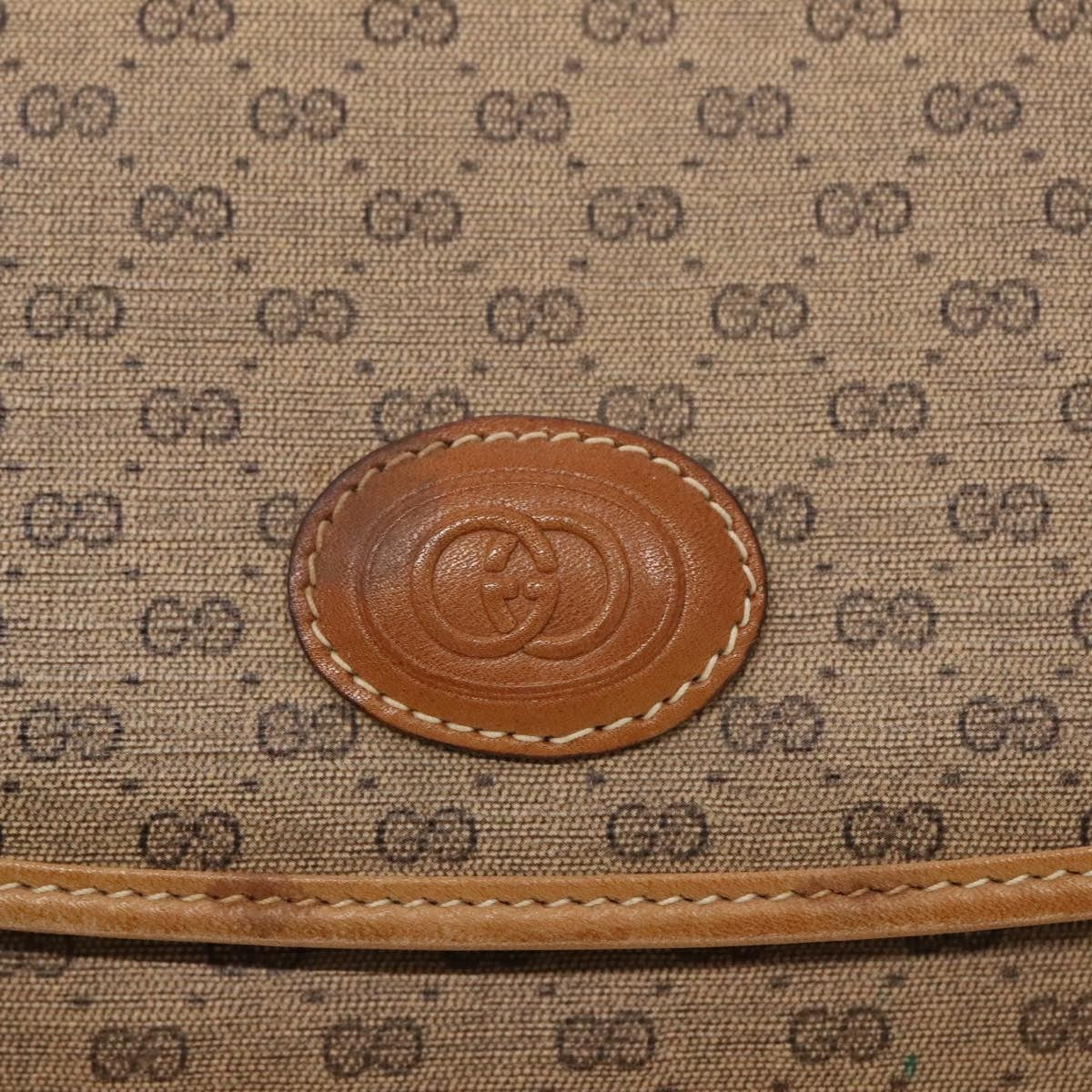 Gucci GUCCI Micro GG Supreme Shoulder Bag PVC Beige Gold 49 007 5548 Authentic th5401