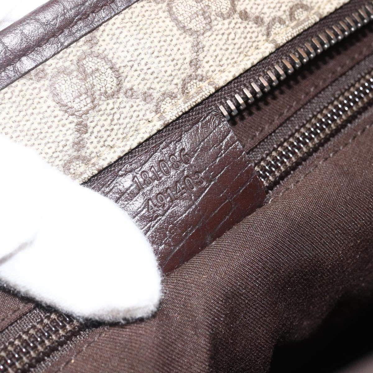 Gucci GUCCI GG Supreme Hand Bag PVC Beige Silver 181086 Authentic ARZ575