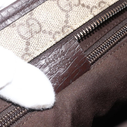 Gucci GUCCI GG Supreme Hand Bag PVC Beige Silver 181086 Authentic ARZ575