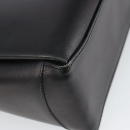 Gucci GUCCI Shoulder Bag Leather Black Gold Authentic mr1988