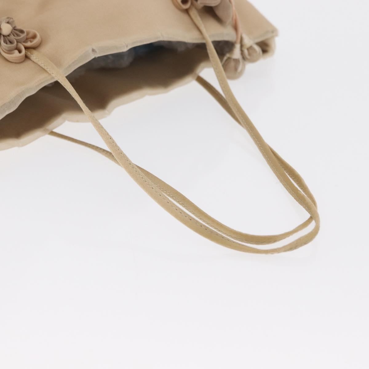 Prada PRADA Hand Bag Satin Beige Authentic 166753