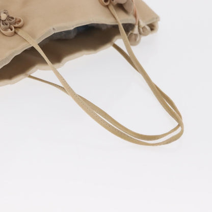 Prada PRADA Hand Bag Satin Beige Authentic 166753