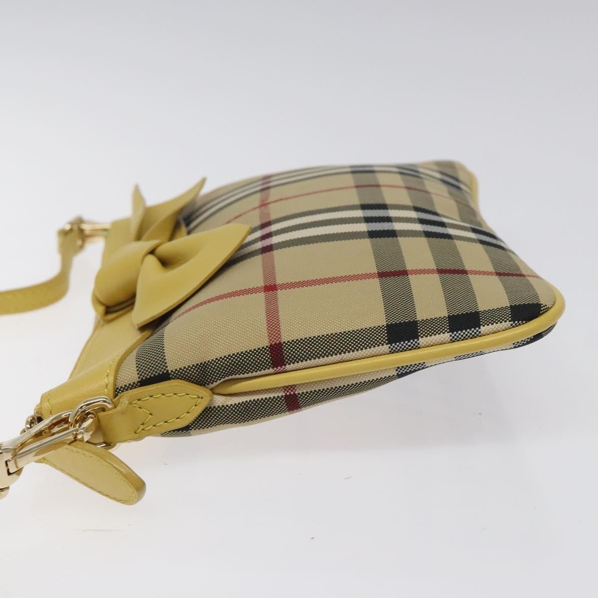 Burberry BURBERRY Nova Check Shoulder Bag Canvas Beige Gold Authentic 114865