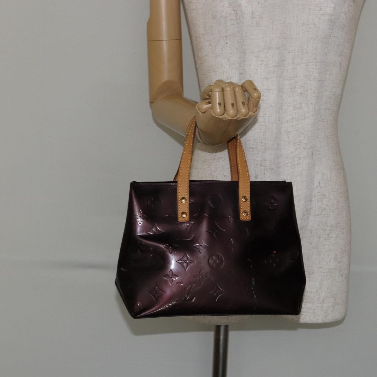 Louis Vuitton LOUIS VUITTON Monogram Vernis Reade PM Hand Bag Amarante M91993 LV Authentic 145457