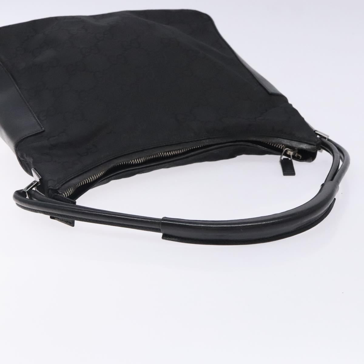 Gucci GUCCI GG Canvas Shoulder Bag Nylon Black Silver 001 3766 Authentic BA4115