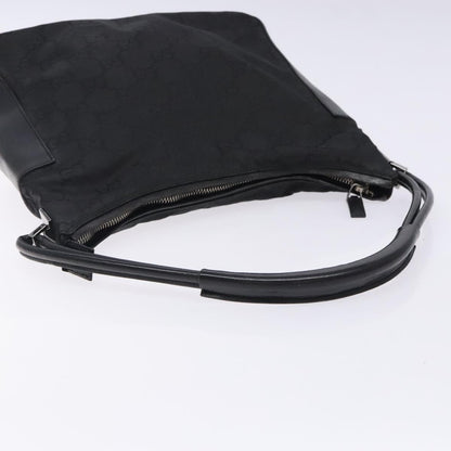Gucci GUCCI GG Canvas Shoulder Bag Nylon Black Silver 001 3766 Authentic BA4115