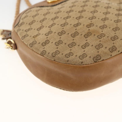 Gucci GUCCI Micro GG Canvas Shoulder Bag Beige Gold Authentic ka3074