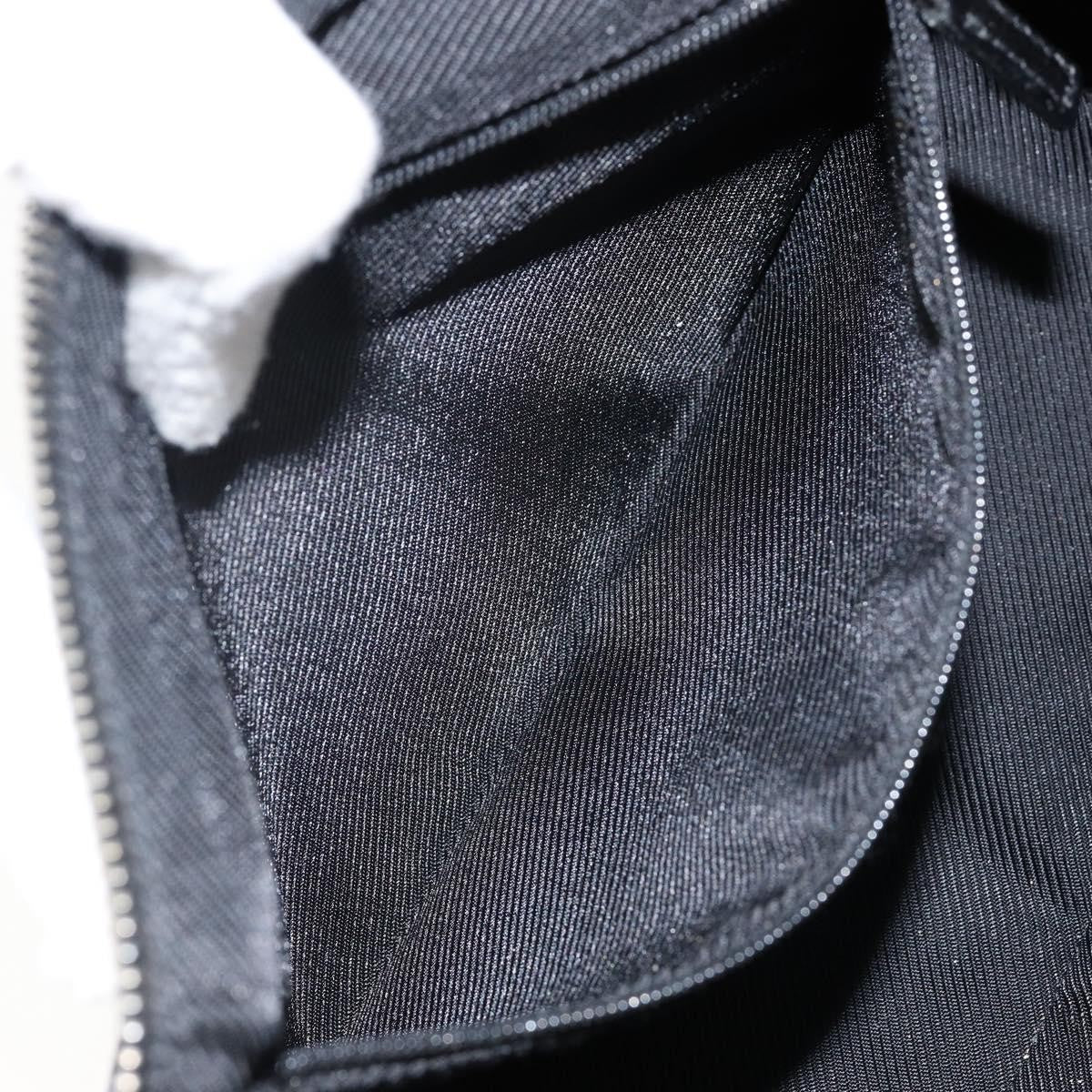 Gucci GUCCI GG Canvas Shoulder Bag Black Silver 001 4302 Authentic 144270