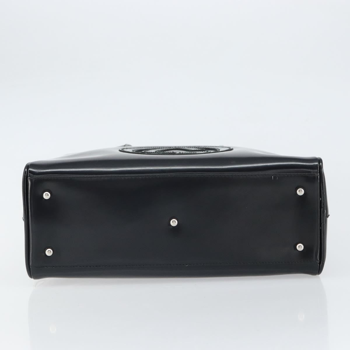 Gucci GUCCI Hand Bag Patent leather Black Silver 000 1274 0505 Authentic ep12647