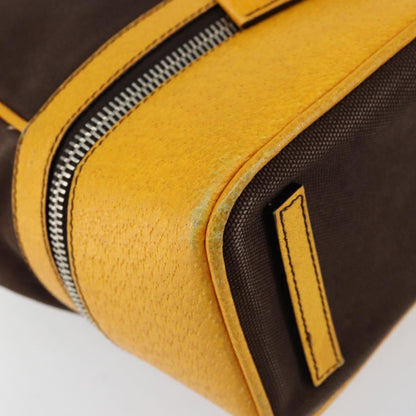Prada PRADA Hand Bag Canvas Yellow Brown Authentic 154533