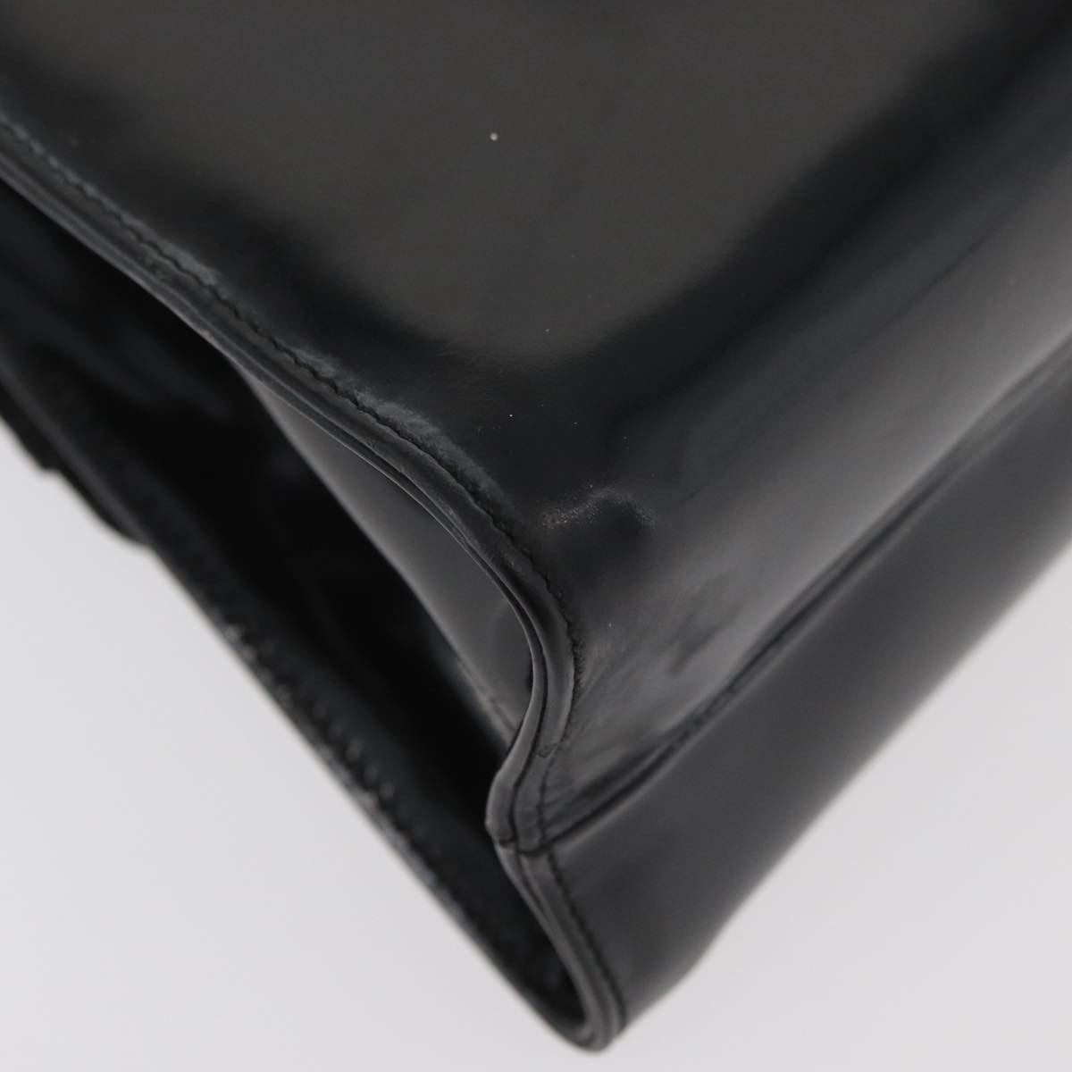 Salvatore Ferragamo Salvatore Ferragamo Vala Hand Bag Patent leather 2way Black Gold Authentic LNZ738