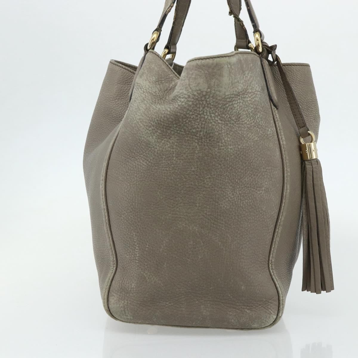 Gucci GUCCI Soho Hand Bag Leather Gray Gold 282309 Authentic 178647