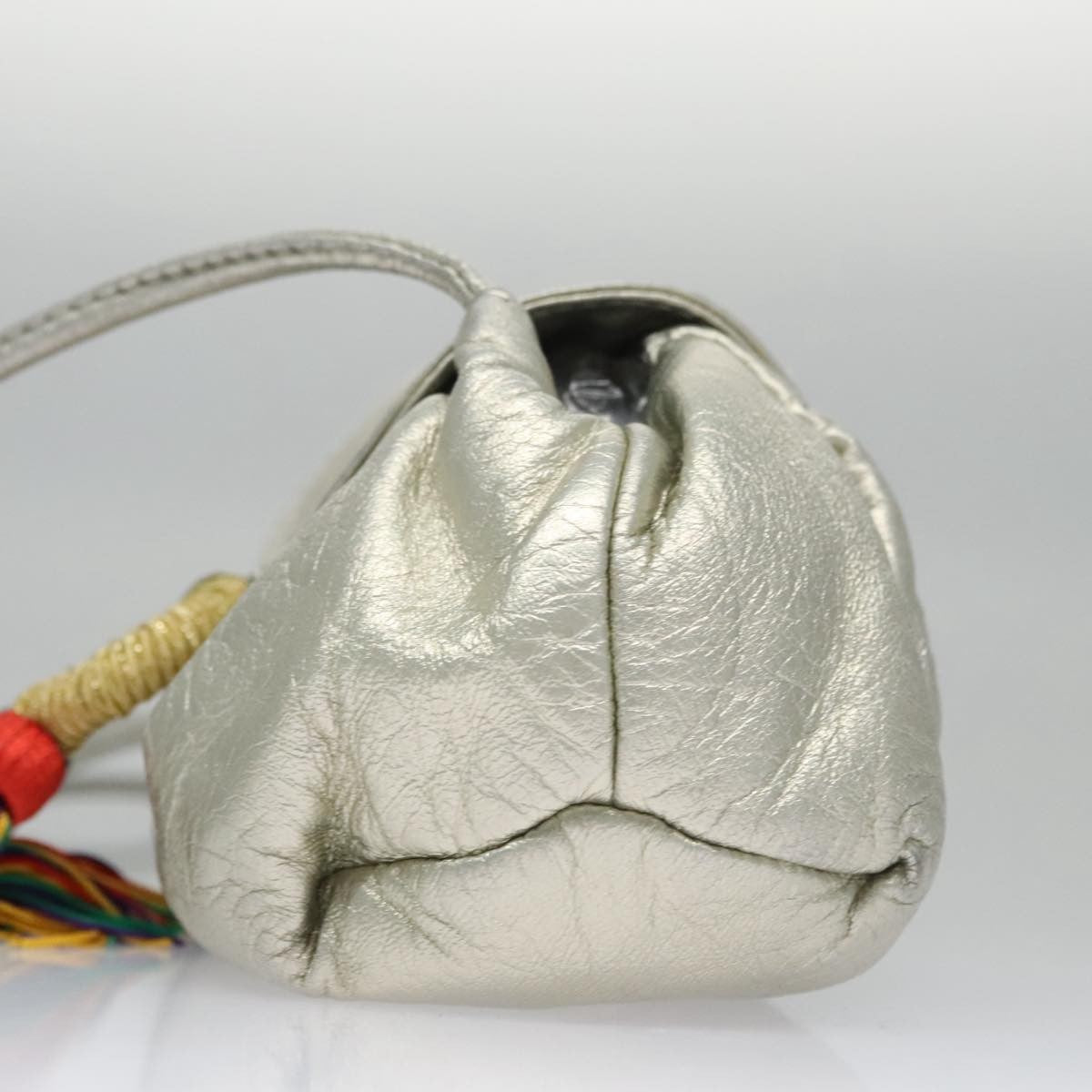Loewe LOEWE Fringe Shoulder Bag Leather Silver tone Authentic 99979