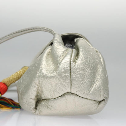 Loewe LOEWE Fringe Shoulder Bag Leather Silver tone Authentic 99979