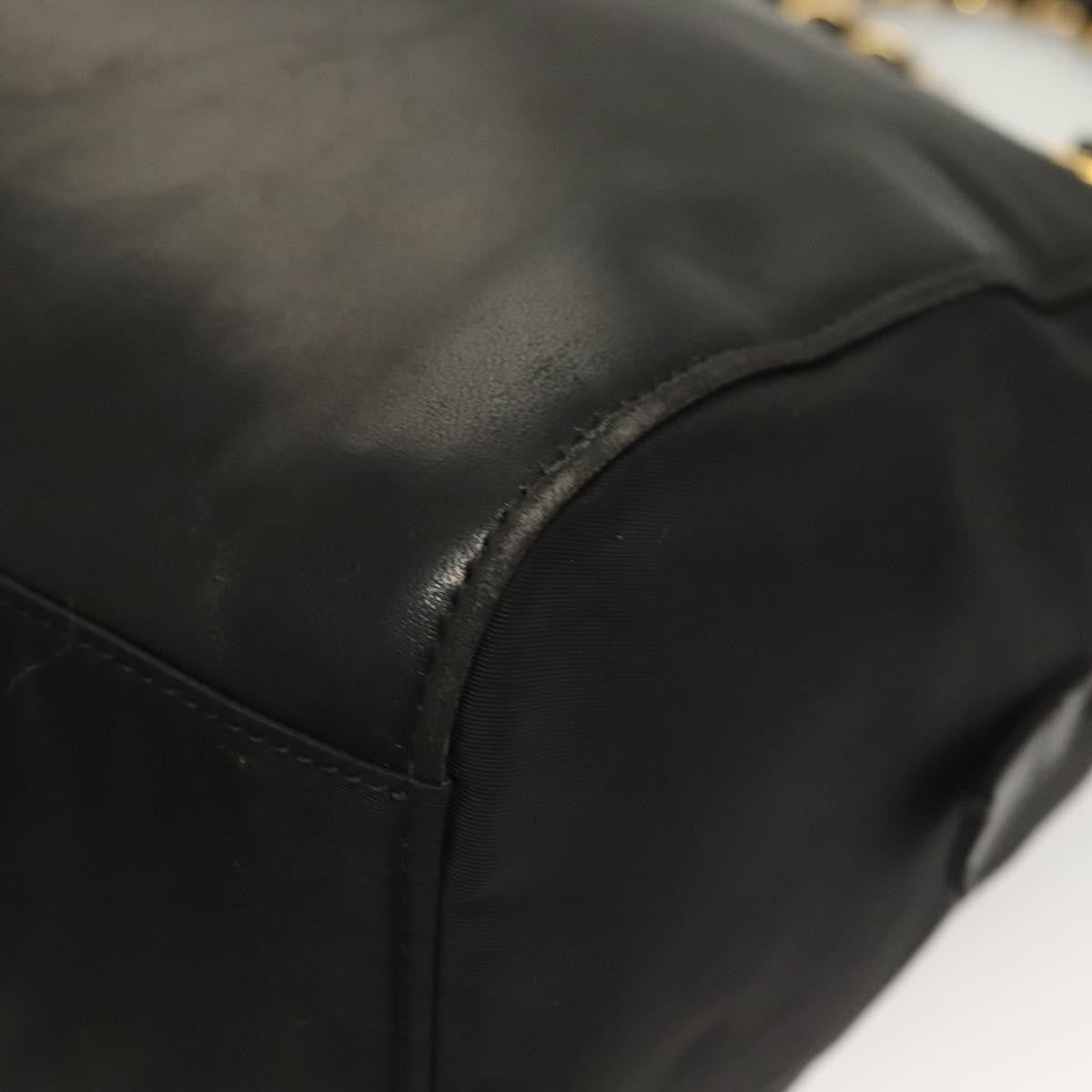 Prada PRADA Chain Shoulder Bag Leather Black Gold Authentic yk18939