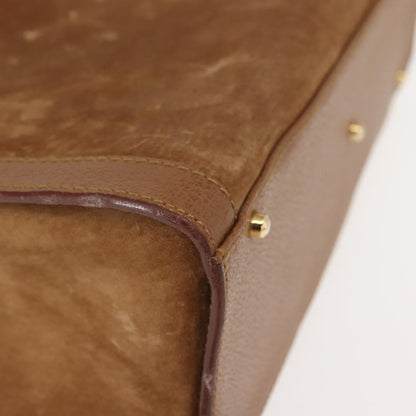 Gucci GUCCI Bamboo Hand Bag Suede Leather Beige Gold 002 123 0260 Authentic ep11567